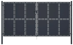 vidaXL Poartă de grădină, antracit, 400 x 175 cm, oțel