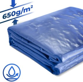 Prelată JAGO 650 g / m², ochi de aluminiu, albastru, 4 x 8 m