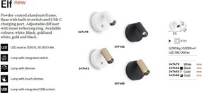 Aplica cu reader LED directionabil USB-C ELF AP ORO+NERO