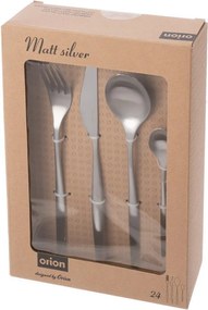 Tacâmuri argintii din oțel inoxidabil 24 buc. – Orion