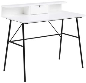 Birou cu raft si sertar DURANGO 100x55 cm, alb