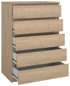 Comodă în culoare naturală cu aspect de lemn de stejar 77x111x50 cm Naia – Tvilum