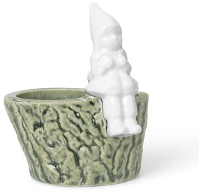 Sfeșnic de Crăciun din porțelan și gresie Kähler Design Christmas Tales, lungime 8,5 cm