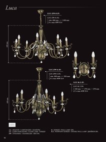 Candelabru 6 brate design clasic realizata manual, Cristal Swarovski Luca