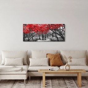 Tablou - Copaci roșii, Central Park, New York (120x50 cm)