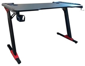 Masa profesionala gaming cu acoperire fibra de carbon, iluminat LED