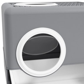 PawHut Bacă de litter pentru pisici casă de toaletă litter pentru pisici dublă ușă batantă și superioară 52 x 41 x 38,5 cm gri | Aosom Romania