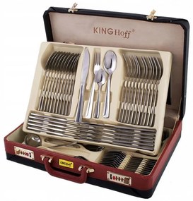 Set tacаmuri Kinghoff KH 3509, 72 piese, Pentru 12 persoane, Cutie, Otel inoxidabil, Argint
