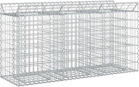vidaXL Pat ridicat din gabion Argintiu 150 x 50 x 80 cm