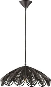 Lustra suspendata stil natural ratan negru FLARE