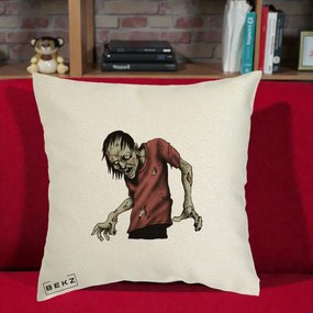 Perna Decorativa Halloween Zombie Infricosator, 40x40 cm, Ecru, Husa Detasabila, Perna Inclusa, BEKZ®