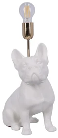 Lampa ceramica Bulldog alb mat h 35 cm