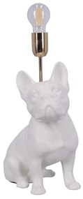 Lampa ceramica Bulldog alb mat h 35 cm