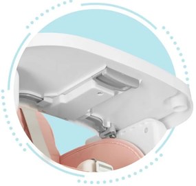 Scaun înalt pliabil 3 în 1 roz