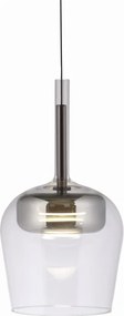 Pendul LED Smart cu Telecomanda, CCT, Sticla, Argintiu, Q-KON