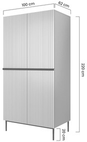 Dulap Nicole 100 cm dormitor - MDF roz antic / picioare aurii