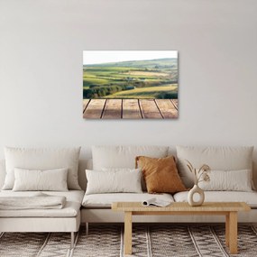 Tablou - Raft din lemn cu peisaj (70x50 cm)