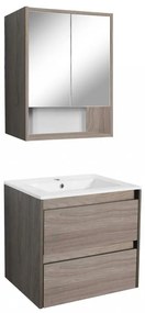 Mobilier complet de baie Porto 60 în culoarea ulmului Rauna