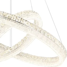 Globo 67387-72 - Lustră LED dimmabilă suspendată pe cablu LAUREL 72W/230V, sticlă transparentă + telecomandă