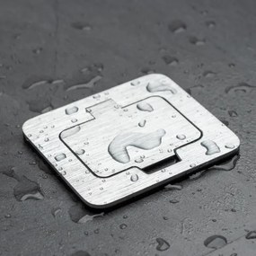 BRILAGI - Priză încastrată pentru bucătărie INBOX IP55, crom mat, dreptunghiulară