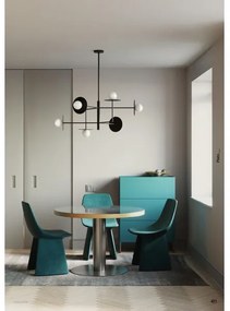 Redo 01-2753 - Lustră PLATO cu tijă 8xG9/10W/230V neagră