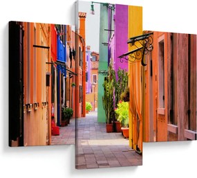 Tablou cu străduță colorata italiană (90x60 cm)