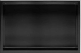 Raft incastrat dreptunghiular negru mat Rea 30x60x10 cm