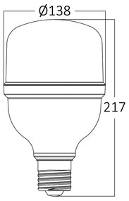 Bec led 50W(320W), E27, T140, 5500 lm, lumina rece (6500K), opal, Braytron