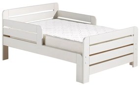 Pat pentru copii alb reglabil din lemn de pin cu somieră Jumper – Vipack