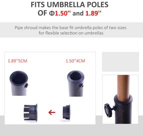 Outsunny Bază Rotundă pentru Umbrelă de Ø38 mm și Ø48 mm cu Mâner, Ø45x33 cm, Bronz | Aosom Romania