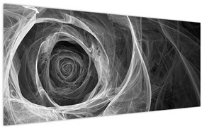 Tablou - Abstract trandafir negru și alb (120x50 cm)