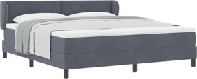vidaXL Pat cu arcuri cu saltea Gri închis 180 x 200 cm Catifea
