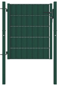 Poarta de gard, verde, 100x81 cm, PVC si otel Verde, 100 x 81 cm