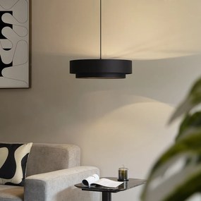 Lampă suspendată modernă neagră 50 cm 3 lumini - Drum Duo
