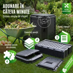 Compostor de grădină - Compogreen 800 l, negru Prosperplast