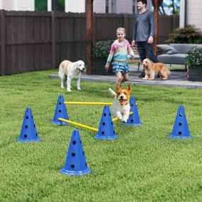 PawHut Set Agility pentru câini, echipament Agility 3 piese pentru dresajul câinilor, set cu 6 conuri, 3 obstacole, geantă de transport | Aosom Romania