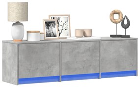 vidaXL Dulap TV cu LED, gri beton, 140x34x40 cm, lemn prelucrat