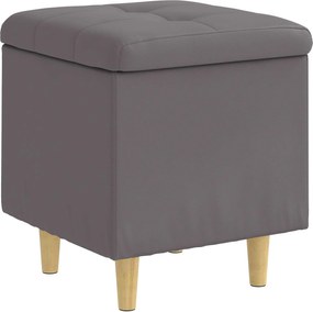 vidaXL Ottomană de depozitare Gri 40 x 40 x 45 cm Piele artificială