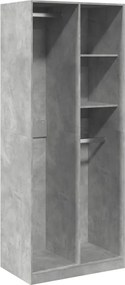 vidaXL Șifonier, gri beton, 80x50x200 cm, lemn prelucrat