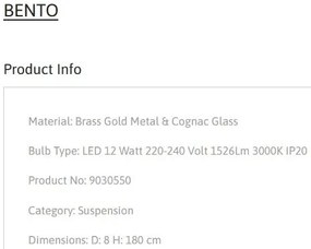 Pendul LED design modern BENTO coniac