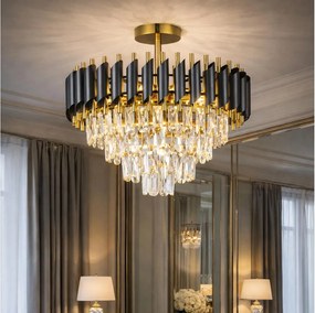 Brilagi - Lustru aplicat ECLIPSE, 7 x E14/10W/230V, Ø 48 cm, negru/auriu