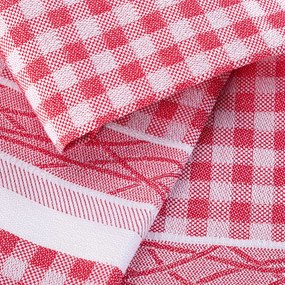Prosoape de bucătărie din bumbac jacquard roșu 50 x 70 cm 3 buc