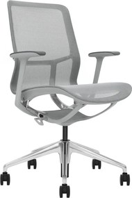 EMILY GREY – Scaun ergonomic premium, Mesh respirabil 4D, înclinare cu blocare, înălțime reglabila, cadru din nylon, bază din aluminiu, Gri
