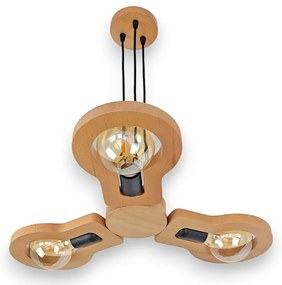 Lustra rustica fabricata manual din lemn YOKO 3L