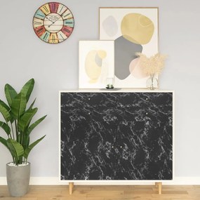 Folie de mobilier autoadeziva, negru piatra, 500x90 cm, PVC 1, Negru