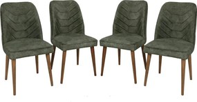 Set 4 scaune DALLAS 558 V4, verde/nuc, stofa catifelata/metal, 50x49x9
