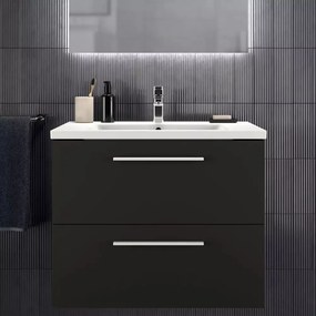 Dulap baza suspendat Ideal Standard i.life B gri carbon mat 2 sertare 80 cm