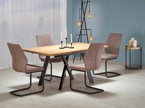 Masă de sufragerie extensibilă 180-240 cm Calista (negru + stejar auriu) (pentru 6 8 persoane). 1049569