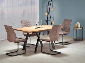 Masă de sufragerie extensibilă 180-240 cm Calista (negru + stejar auriu) (pentru 6 8 persoane). Promo -6%. 1049569