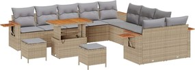 vidaXL Set de canapele pentru grădină 13 pcs Beige și gri deschis